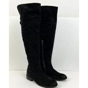 Frye Shirley OTK Black Oiled Suede  Leather Boots Size 7